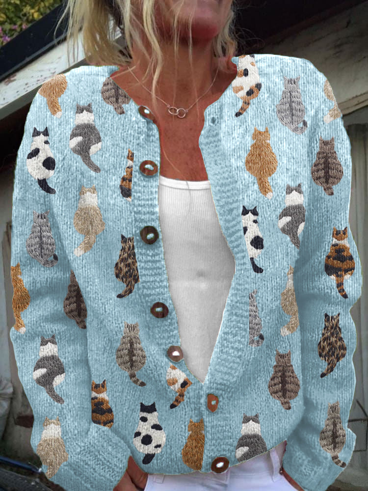 SADHBH | CAT PRINT CARDIGAN