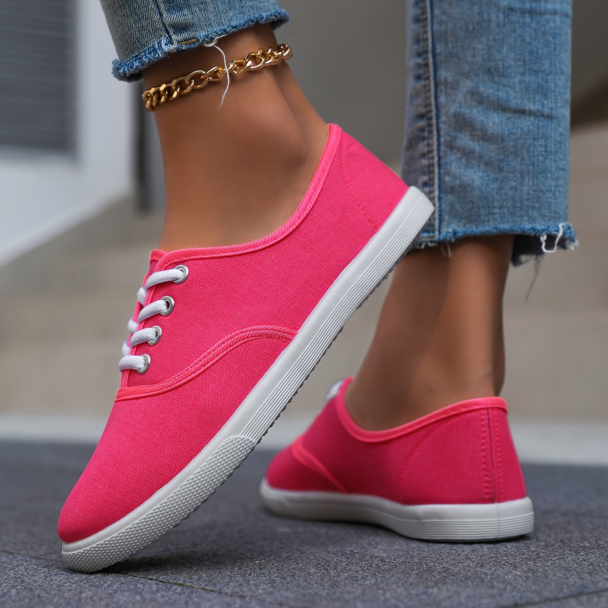 Demi | Classic Lace-Up Canvas Trainers