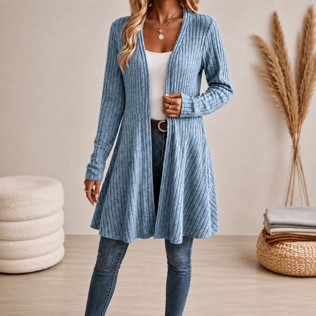 ELEANOR | RIBBED OPEN-FRONT CARDIGAN