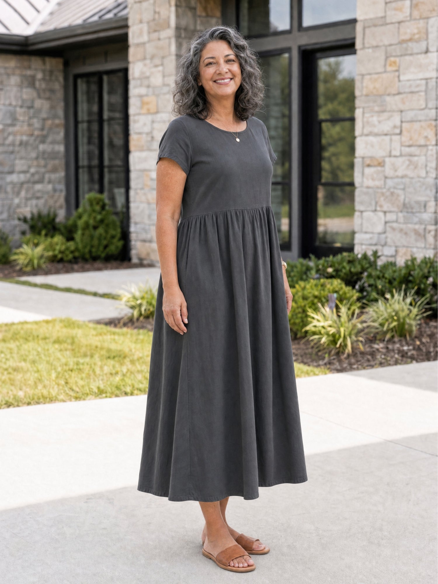 AOIFE | RELAXED MIDI DRESS WITH POCKETS