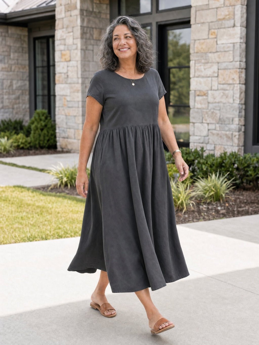 AOIFE | RELAXED MIDI DRESS WITH POCKETS