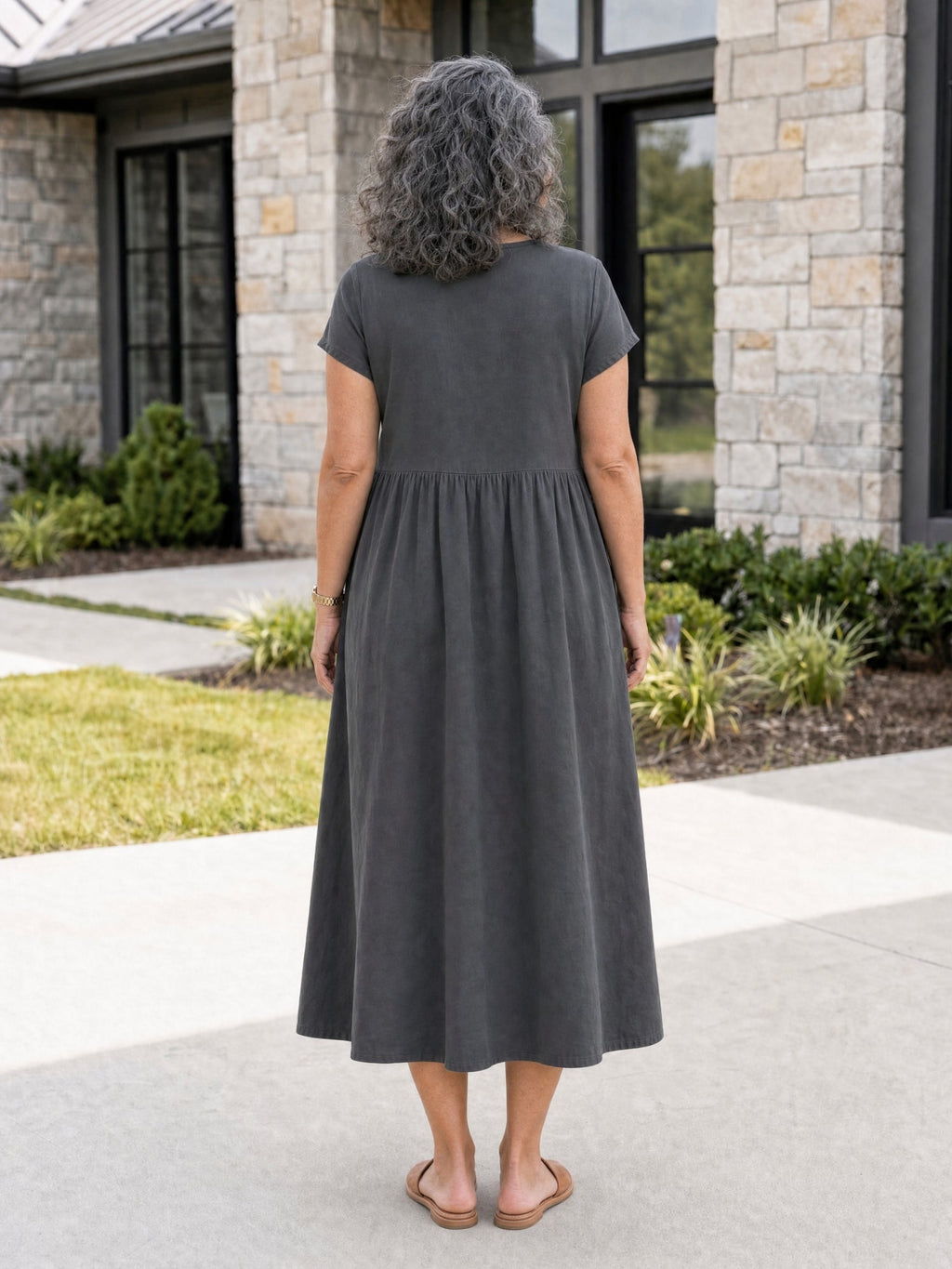 AOIFE | RELAXED MIDI DRESS WITH POCKETS