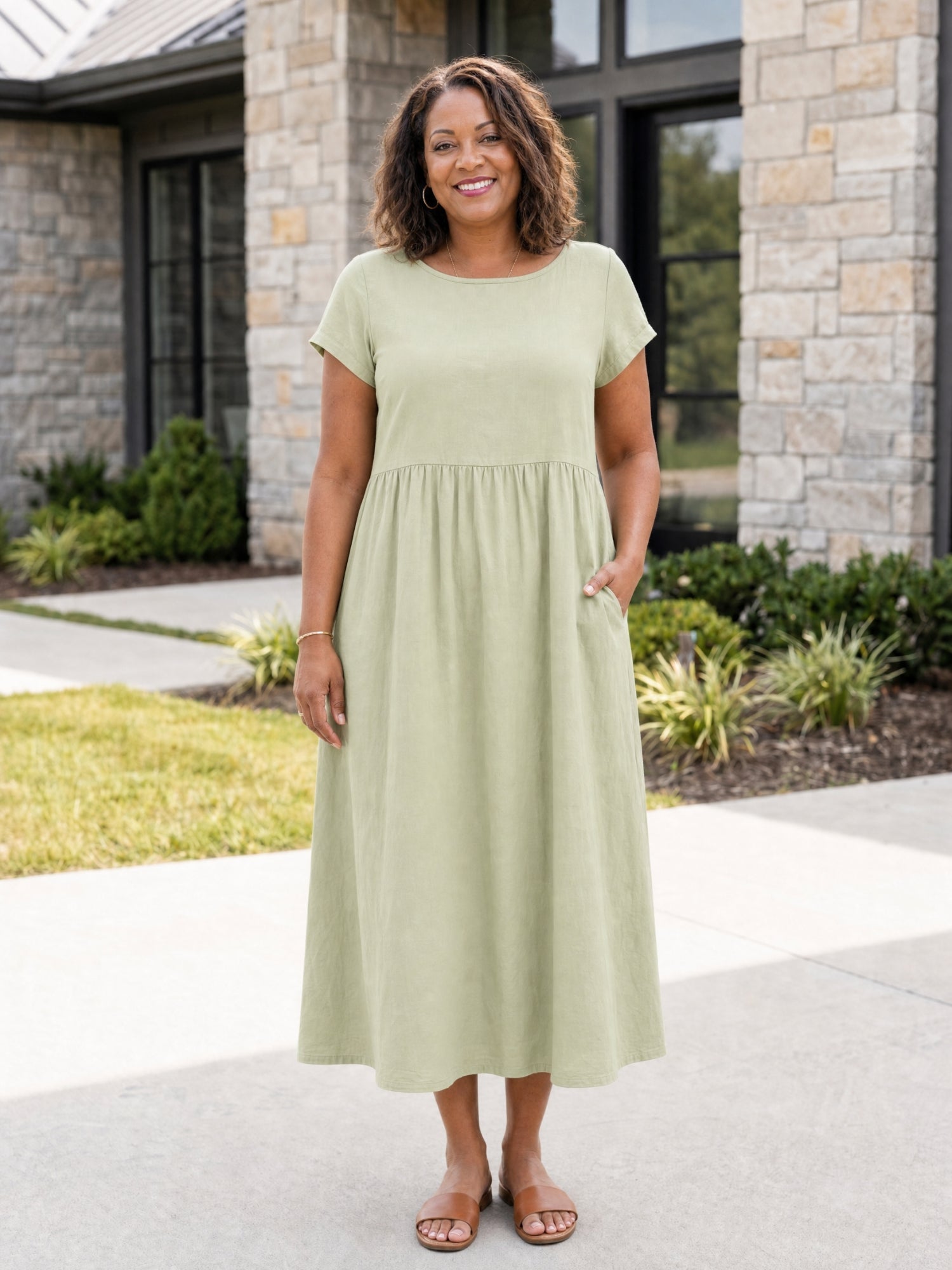 AOIFE | RELAXED MIDI DRESS WITH POCKETS