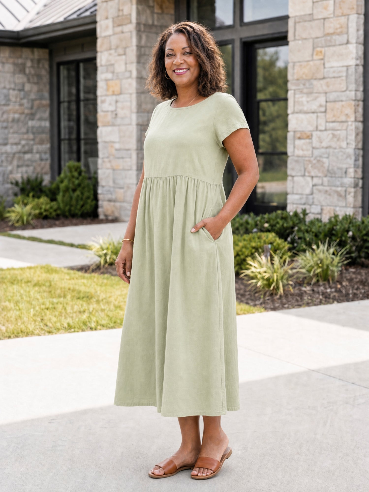AOIFE | RELAXED MIDI DRESS WITH POCKETS