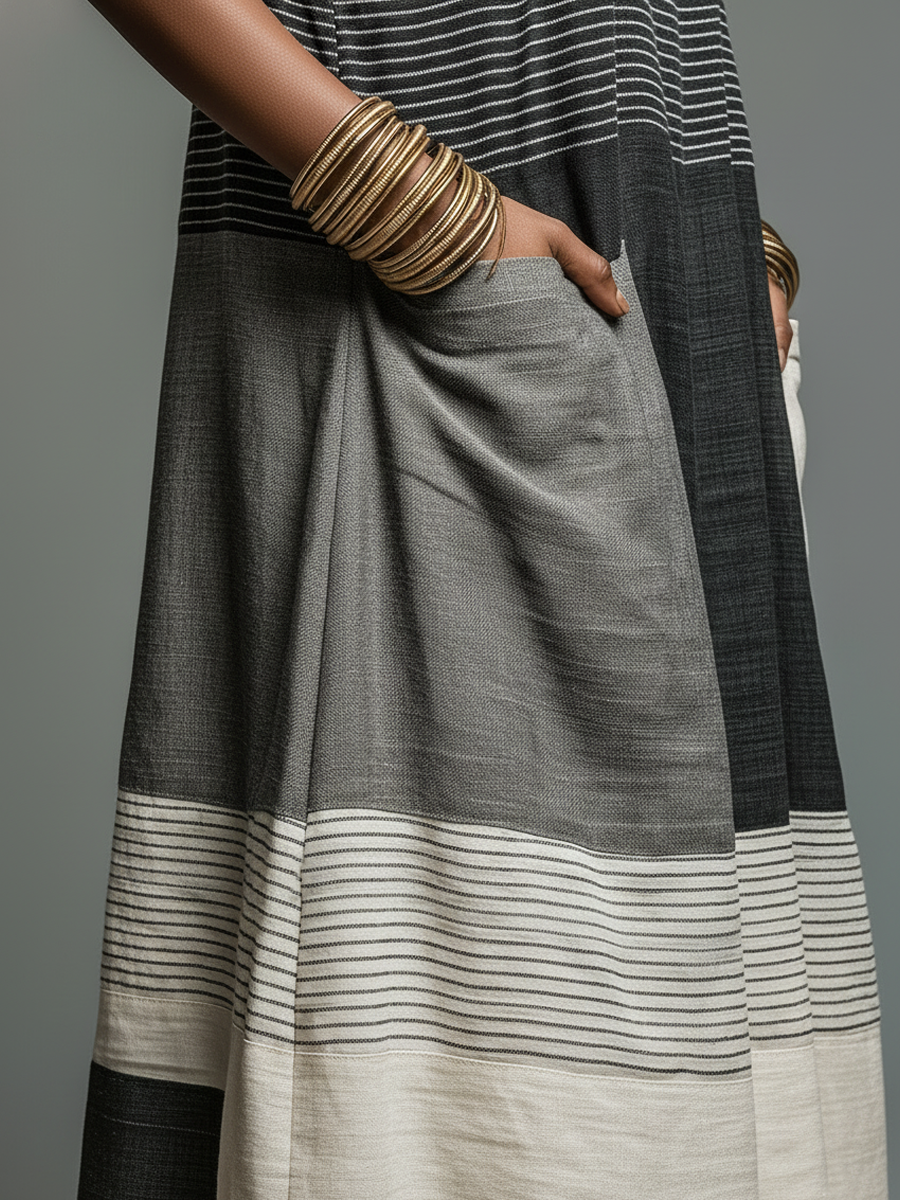 Nadia | Colour Block Stripe Sleeveless Maxi Dress