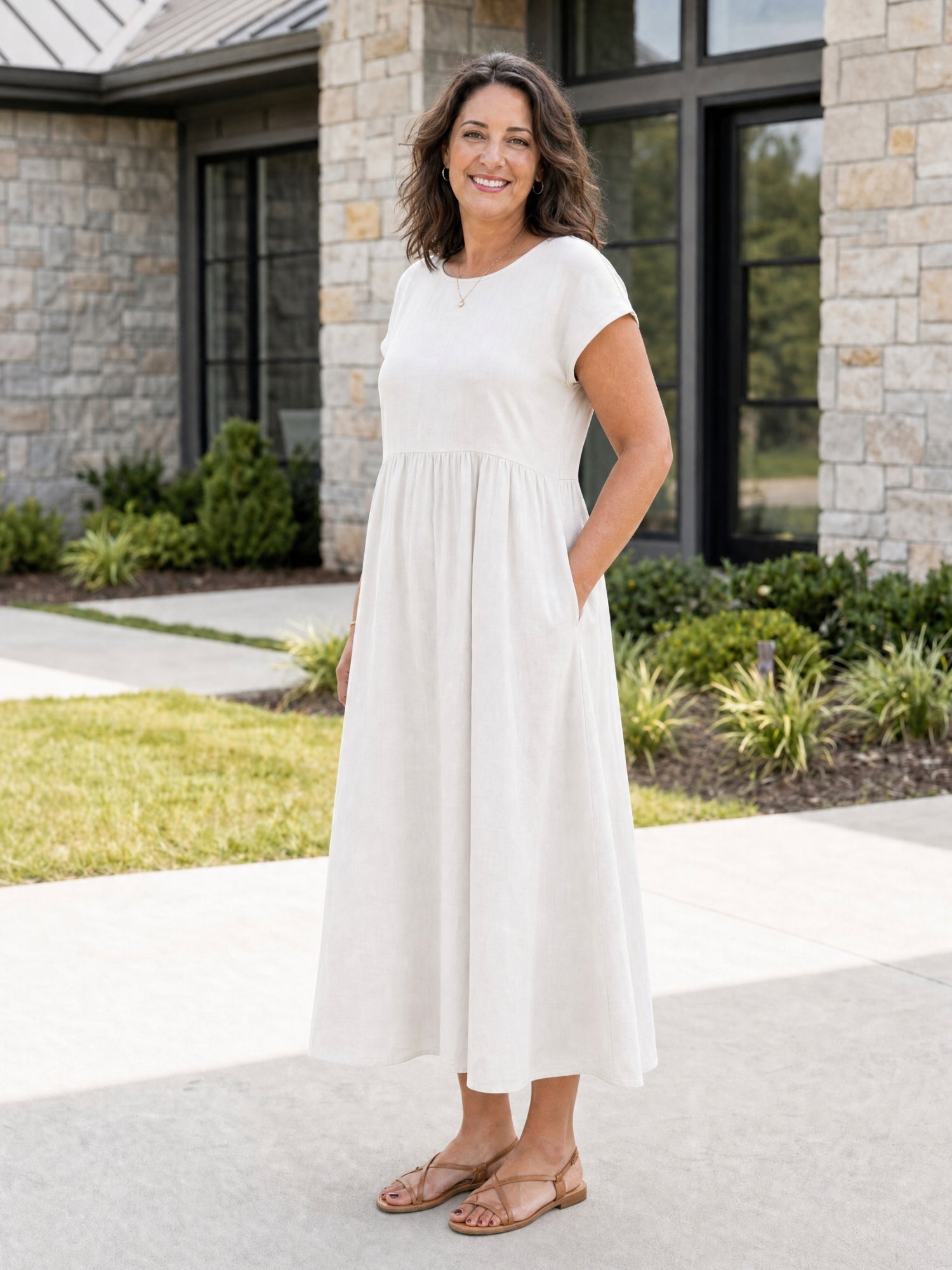 AOIFE | RELAXED MIDI DRESS WITH POCKETS