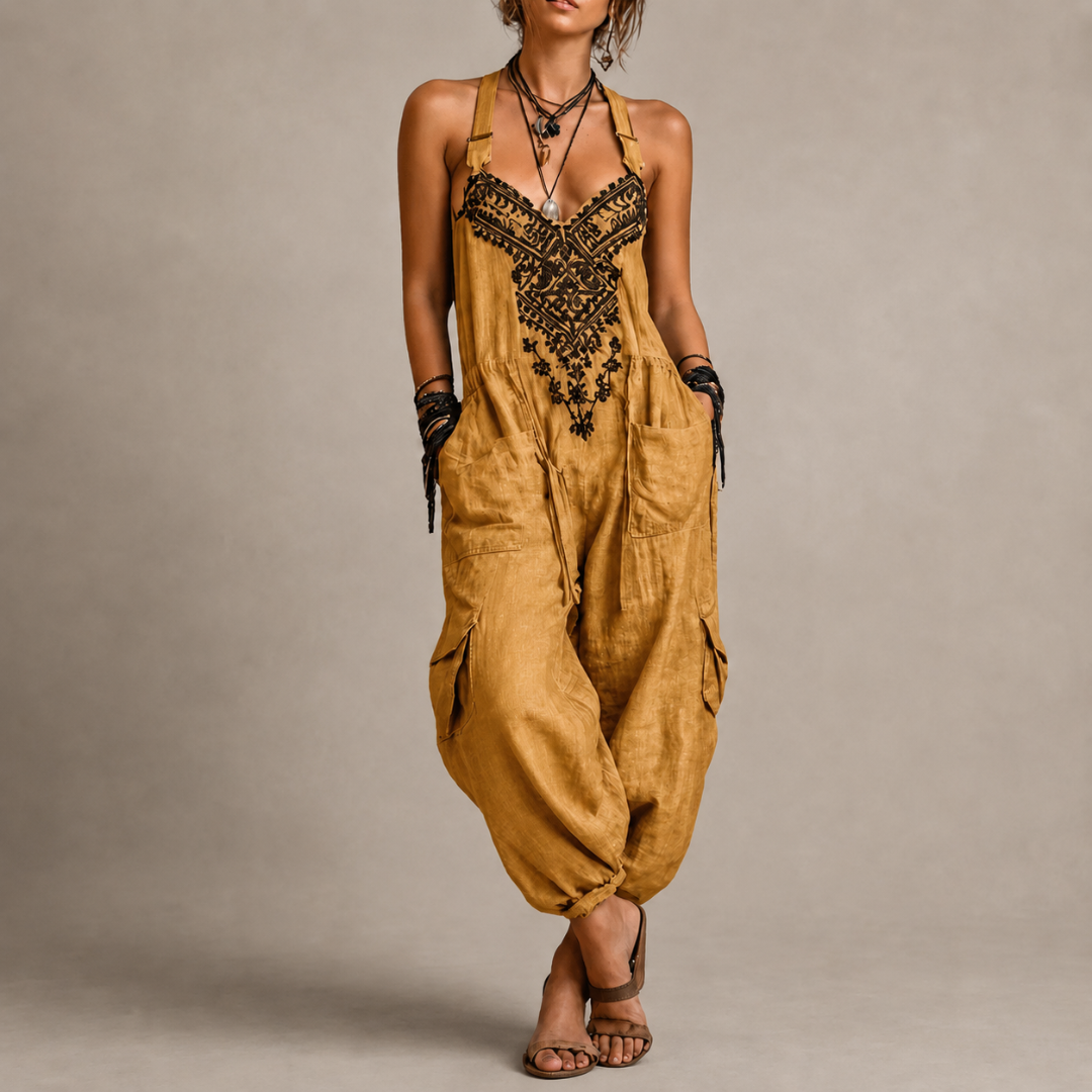 EABHA | BOHEMIAN EMBROIDERED JUMPSUIT