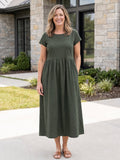 AOIFE | RELAXED MIDI DRESS WITH POCKETS
