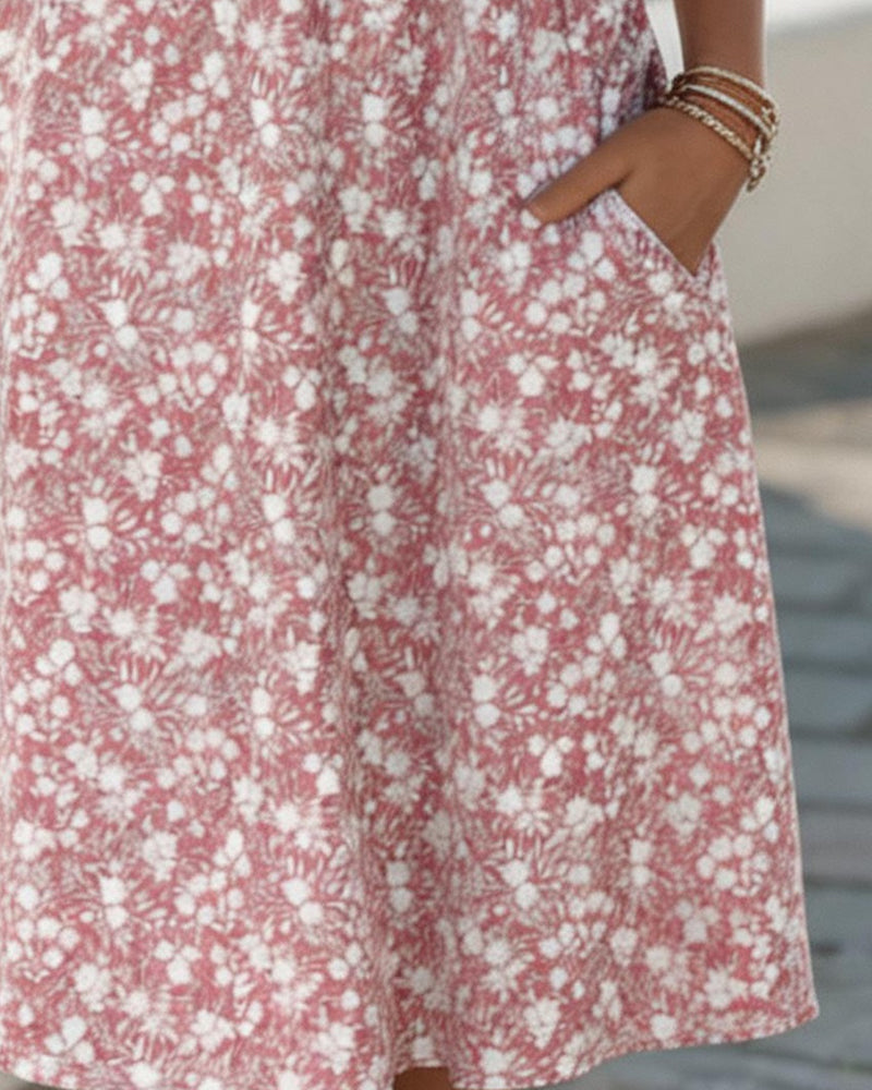 Carmen | Floral V-Neck Button Front Midi Dress