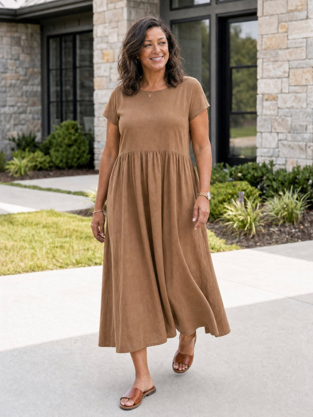 AOIFE | RELAXED MIDI DRESS WITH POCKETS