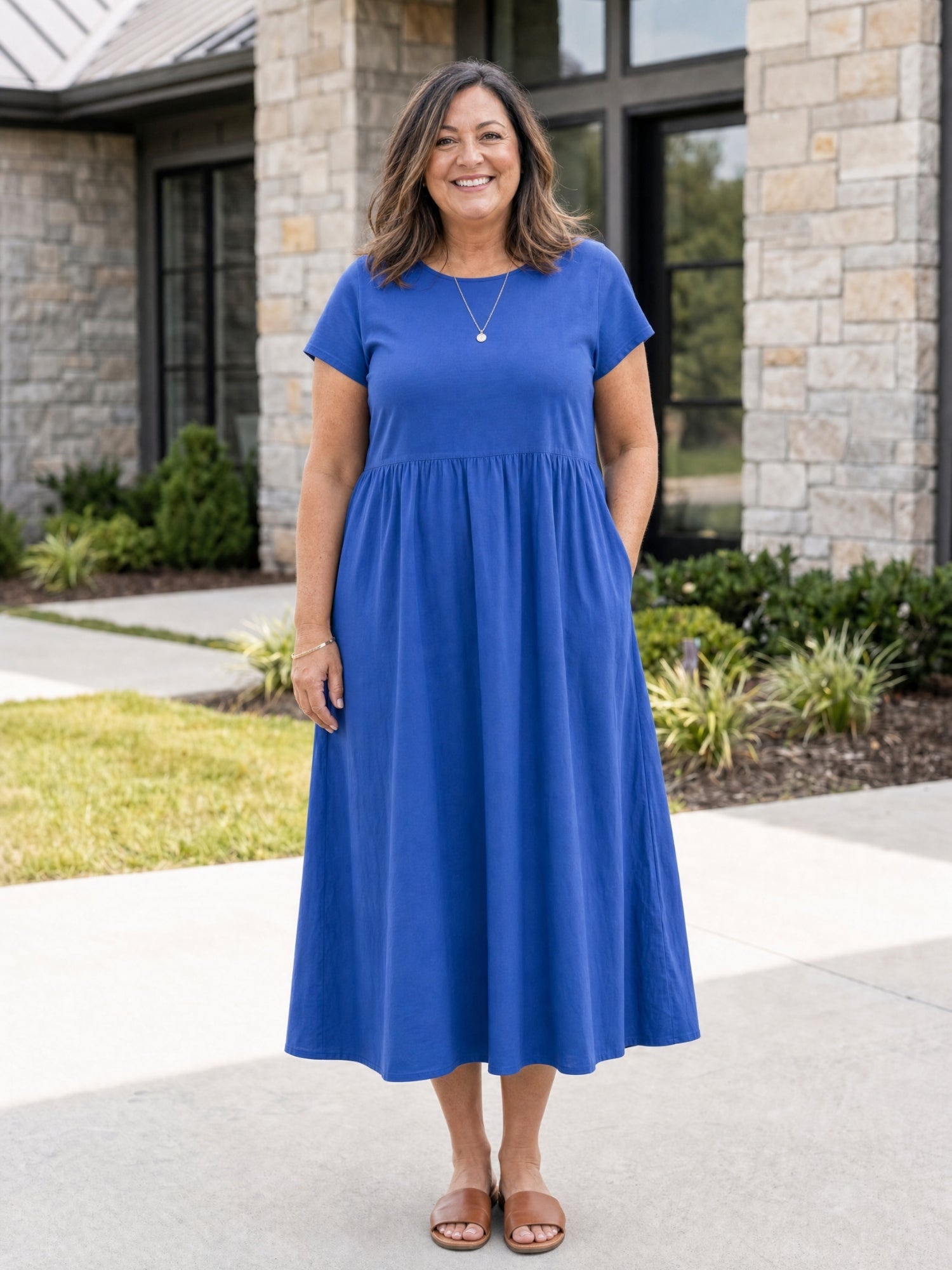 AOIFE | RELAXED MIDI DRESS WITH POCKETS