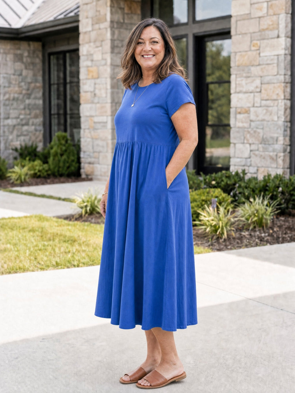 AOIFE | RELAXED MIDI DRESS WITH POCKETS