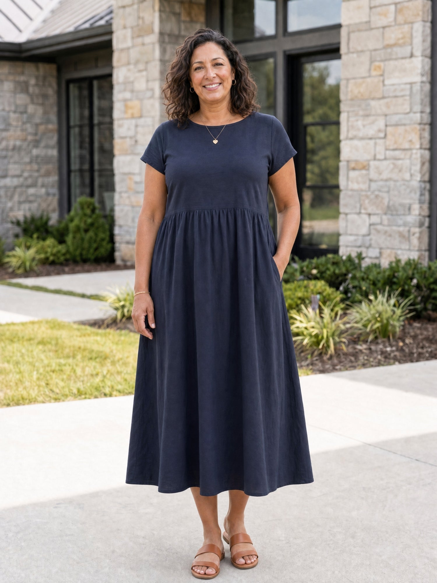 AOIFE | RELAXED MIDI DRESS WITH POCKETS