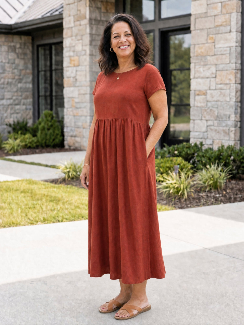 AOIFE | RELAXED MIDI DRESS WITH POCKETS