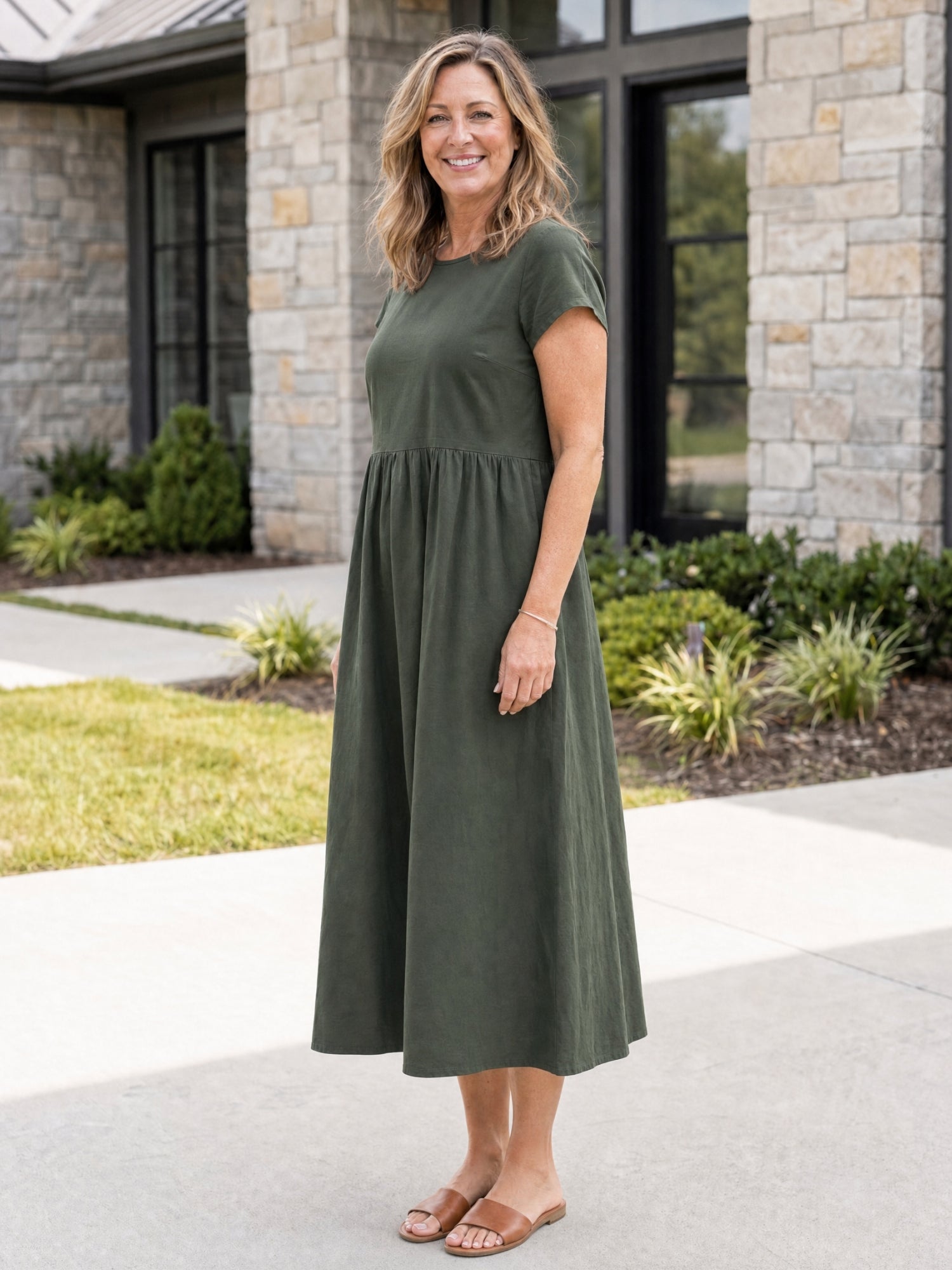 AOIFE | RELAXED MIDI DRESS WITH POCKETS