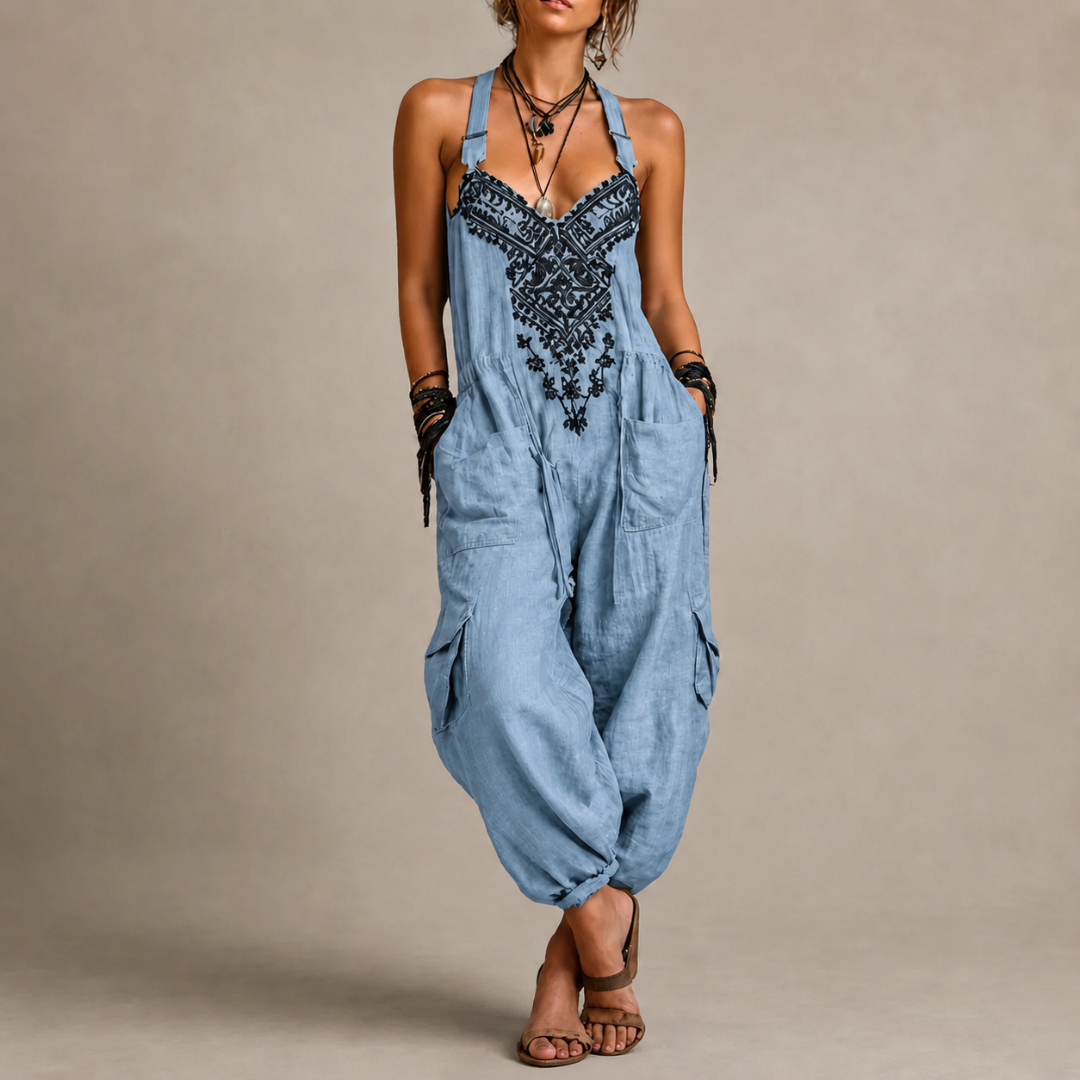 EABHA | BOHEMIAN EMBROIDERED JUMPSUIT