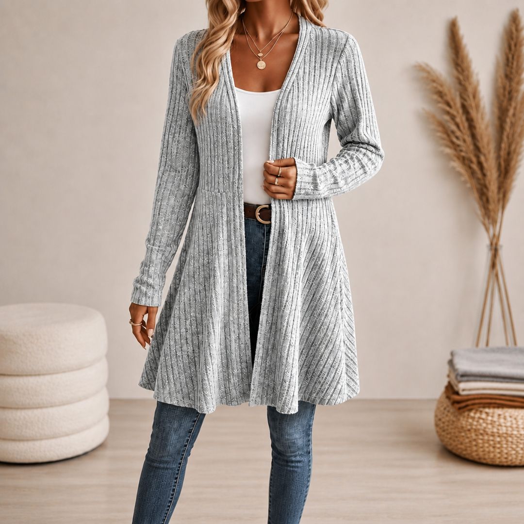 ELEANOR | RIBBED OPEN-FRONT CARDIGAN