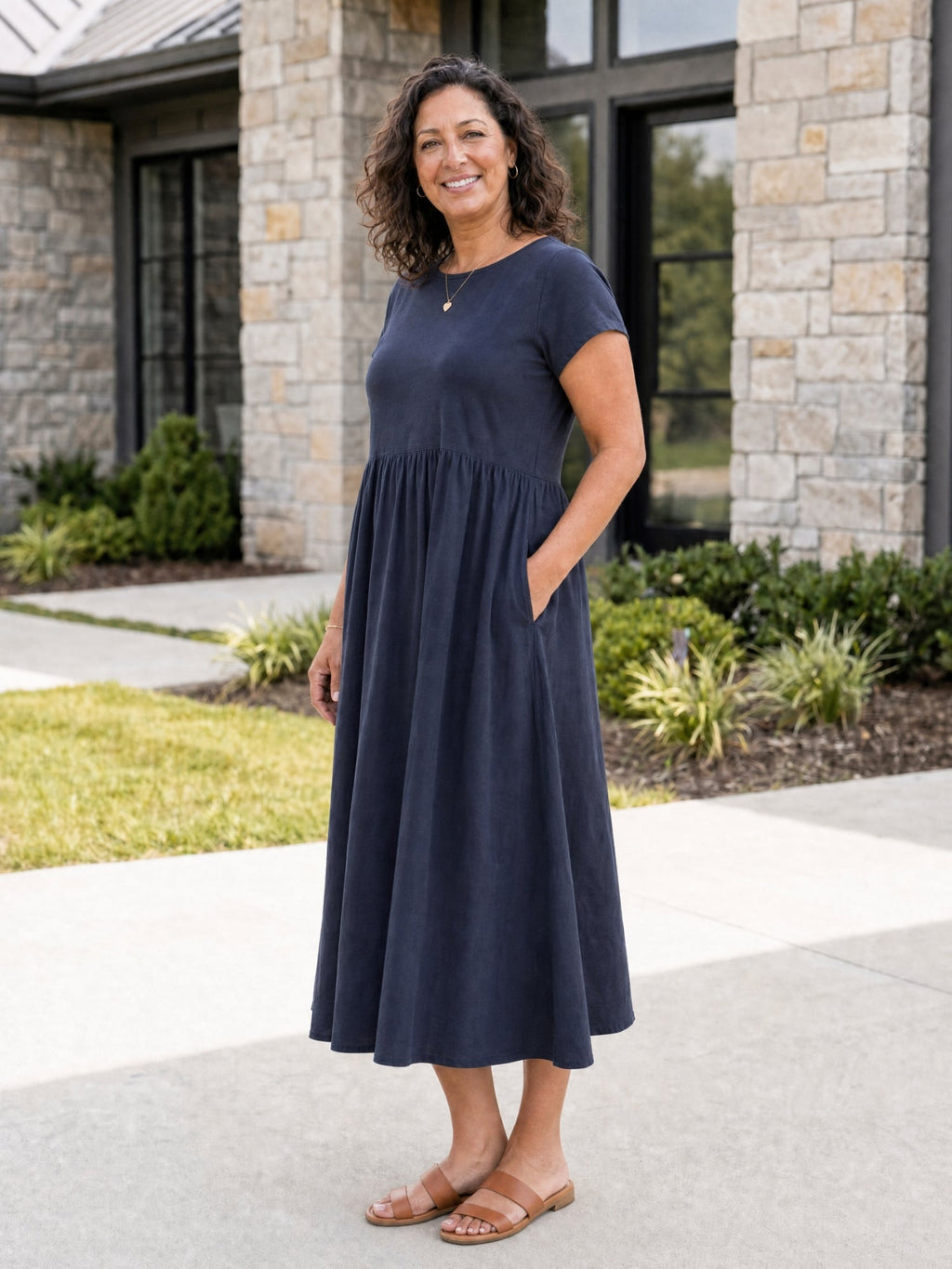 AOIFE | RELAXED MIDI DRESS WITH POCKETS