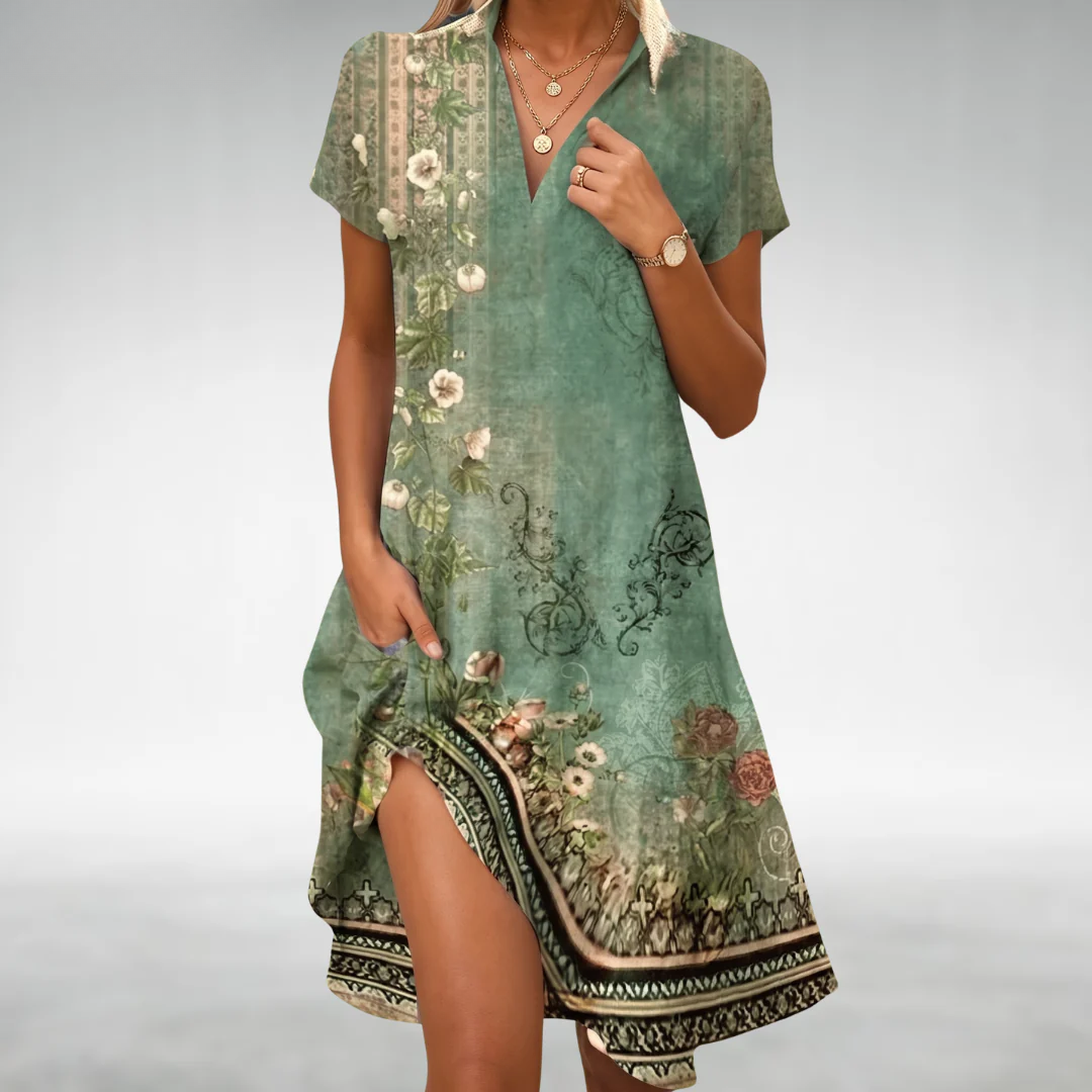 Daphne | Lightweight Floral Comfort Midi Dress