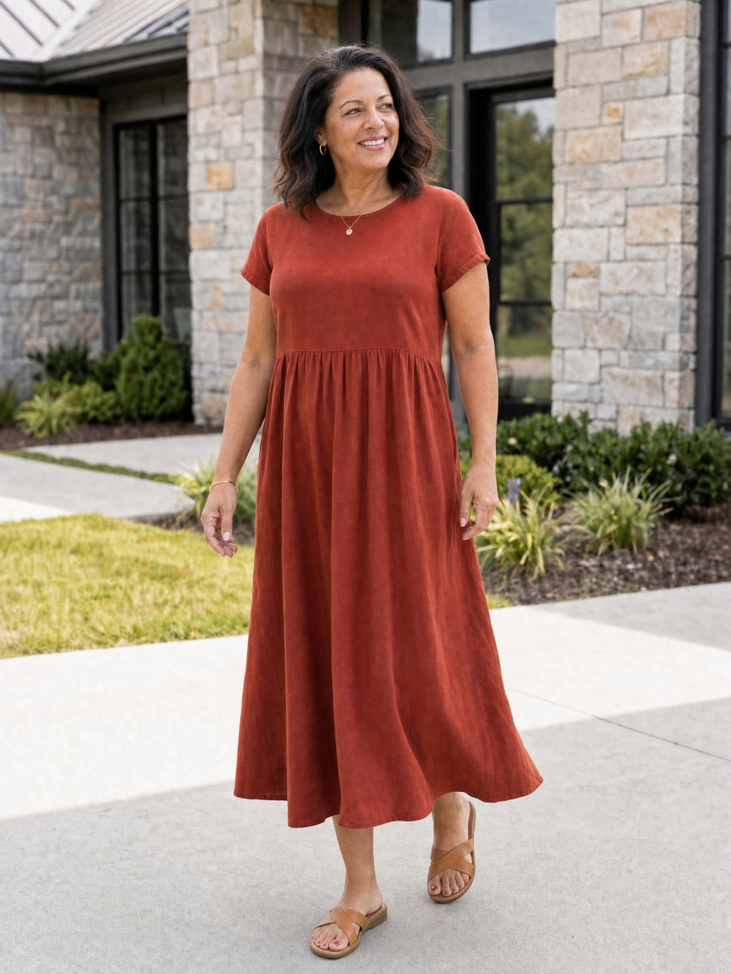 AOIFE | RELAXED MIDI DRESS WITH POCKETS