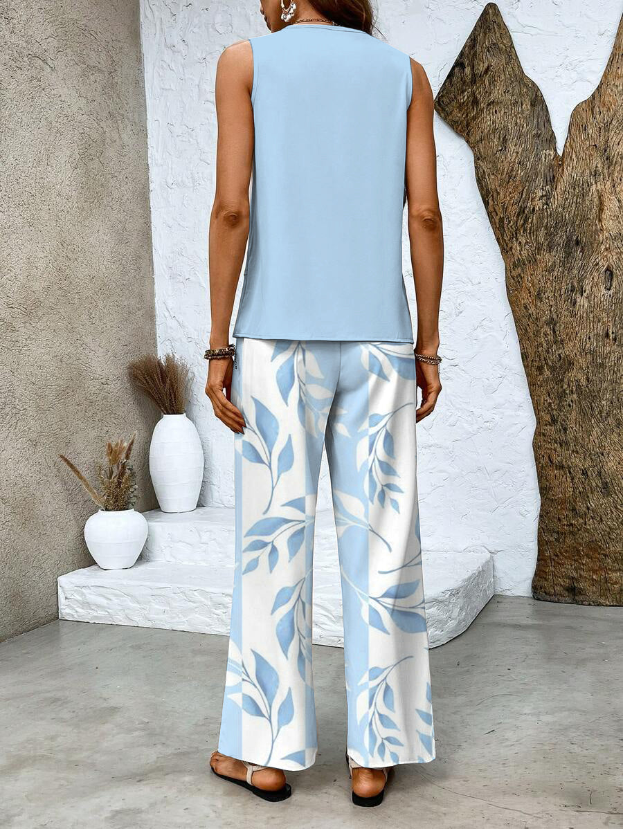 Averie | Layered Top & Wide-Leg Trousers Set