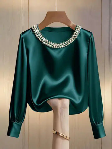 Perlisse | Elegant Round Neck Top