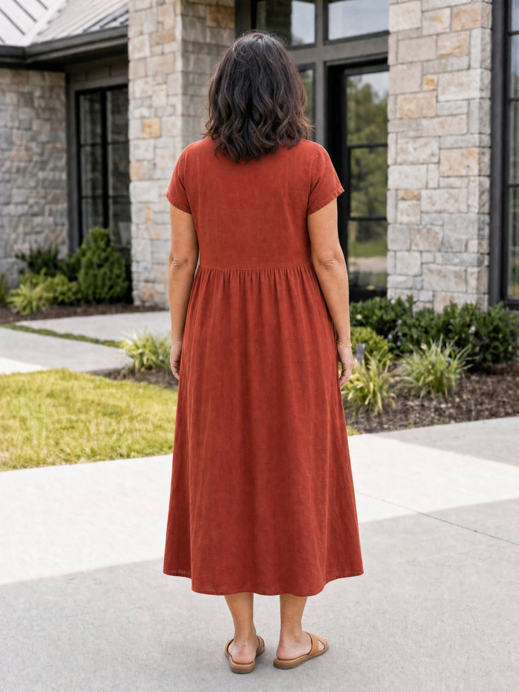 AOIFE | RELAXED MIDI DRESS WITH POCKETS