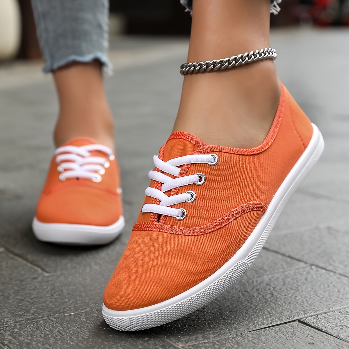 Demi | Classic Lace-Up Canvas Trainers