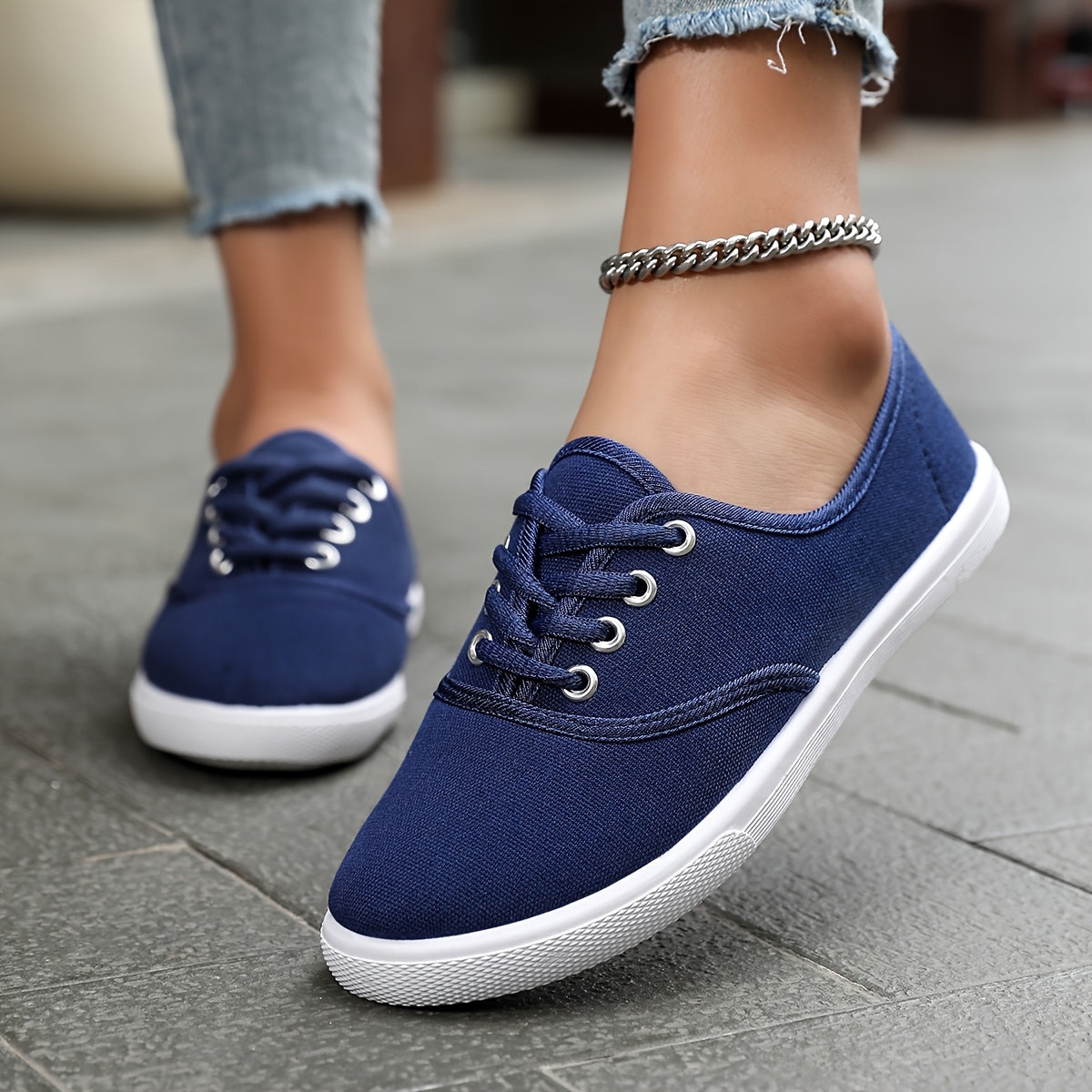 Demi | Classic Lace-Up Canvas Trainers