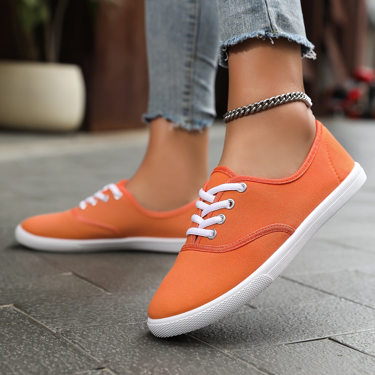 Demi | Classic Lace-Up Canvas Trainers