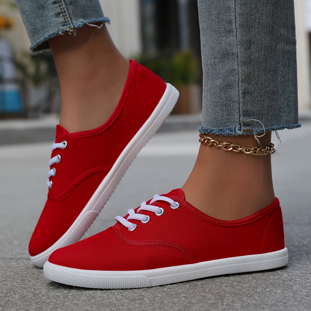 Demi | Classic Lace-Up Canvas Trainers
