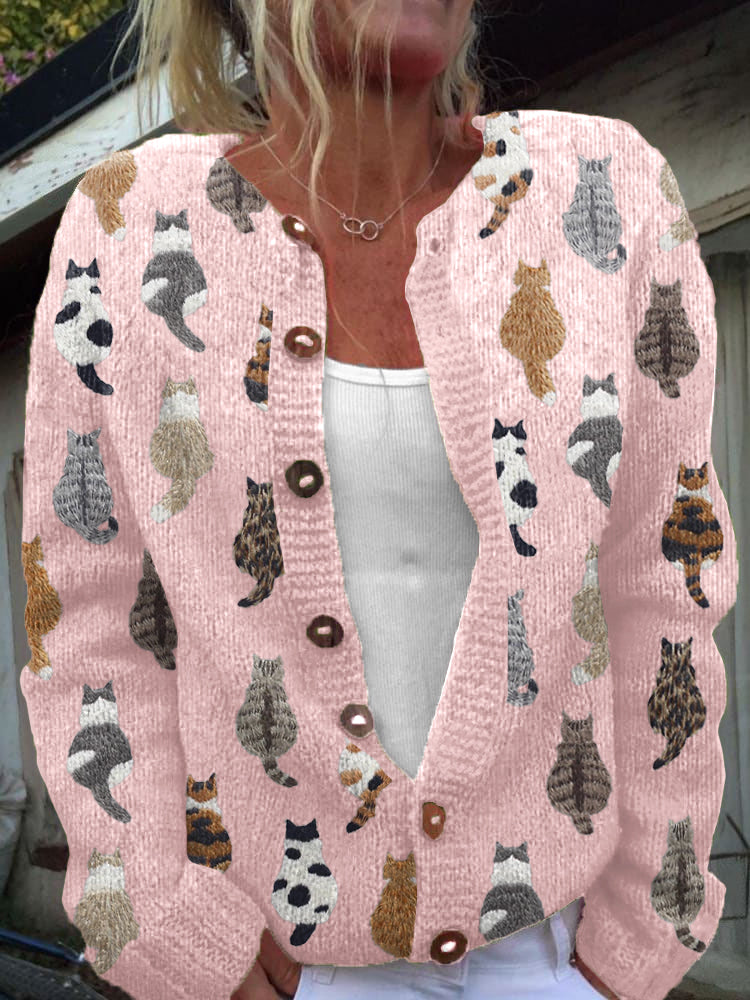 SADHBH | CAT PRINT CARDIGAN