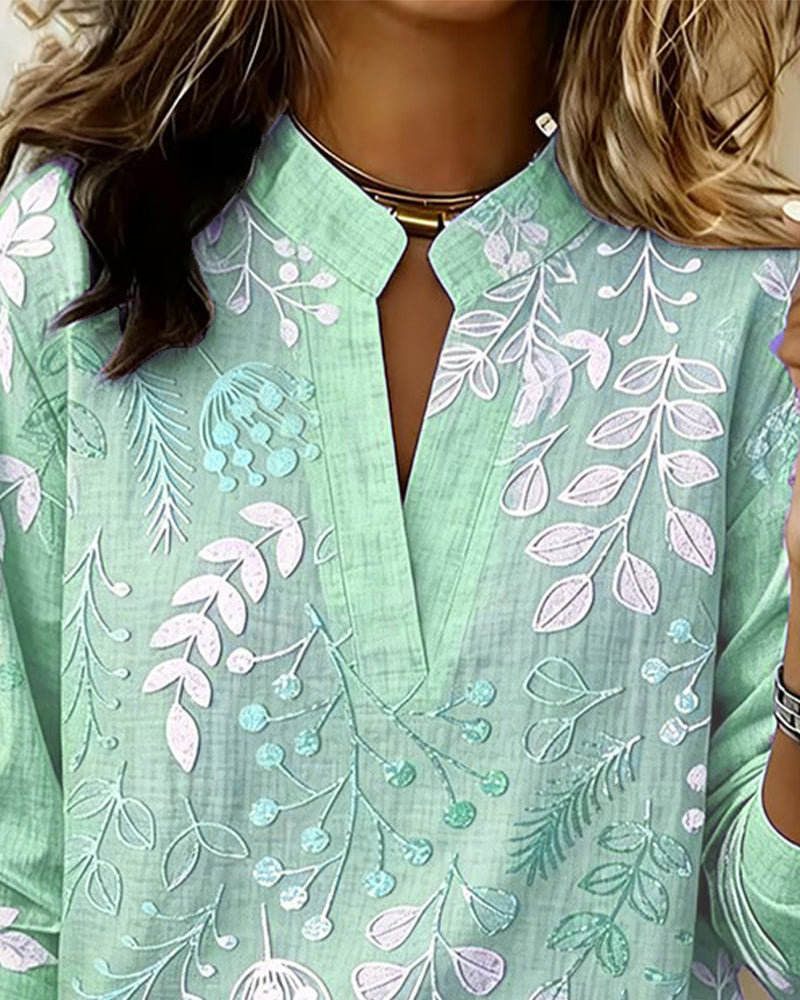 Eleni | Floral Print Blouse with High Neck