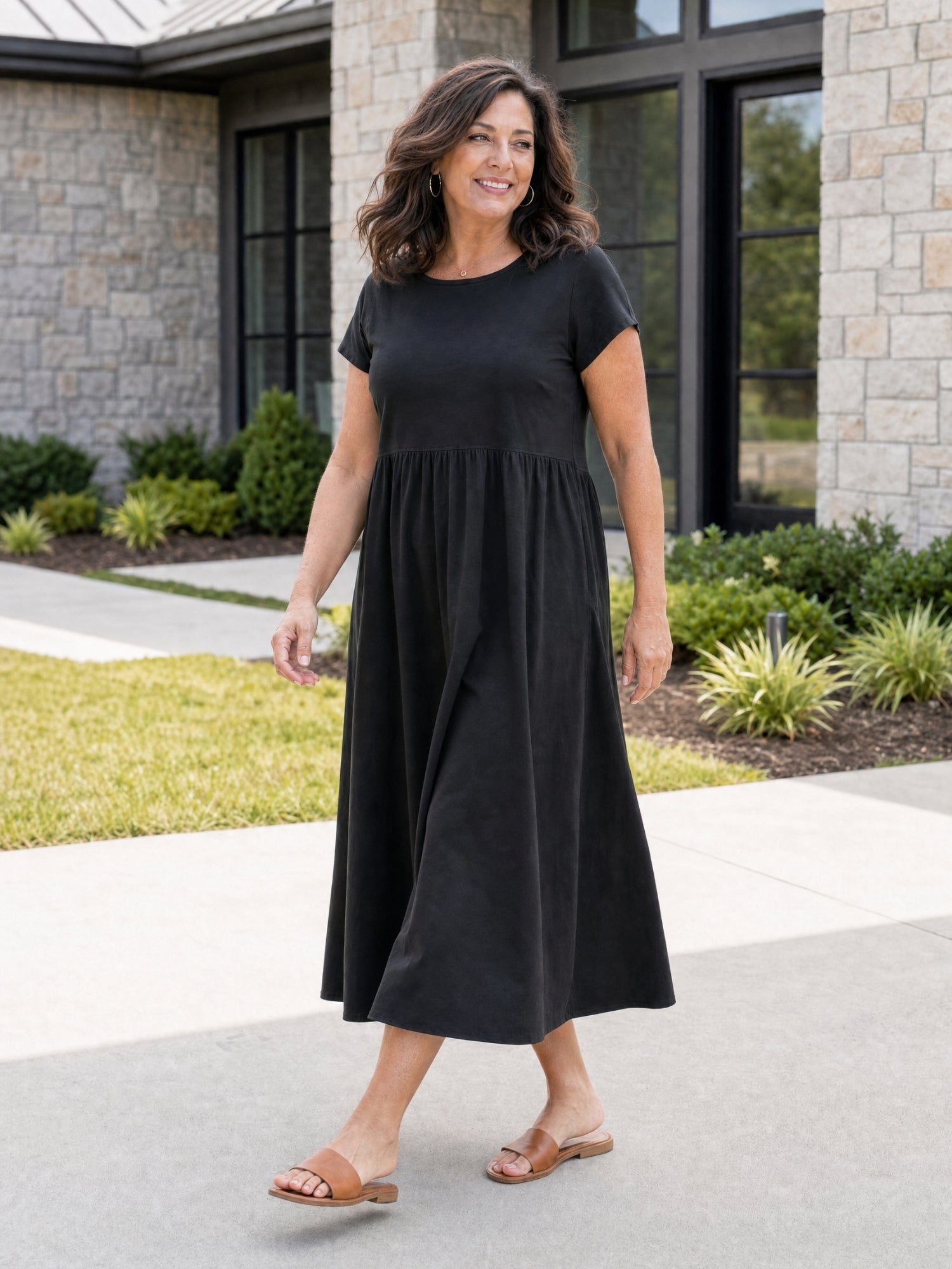 AOIFE | RELAXED MIDI DRESS WITH POCKETS