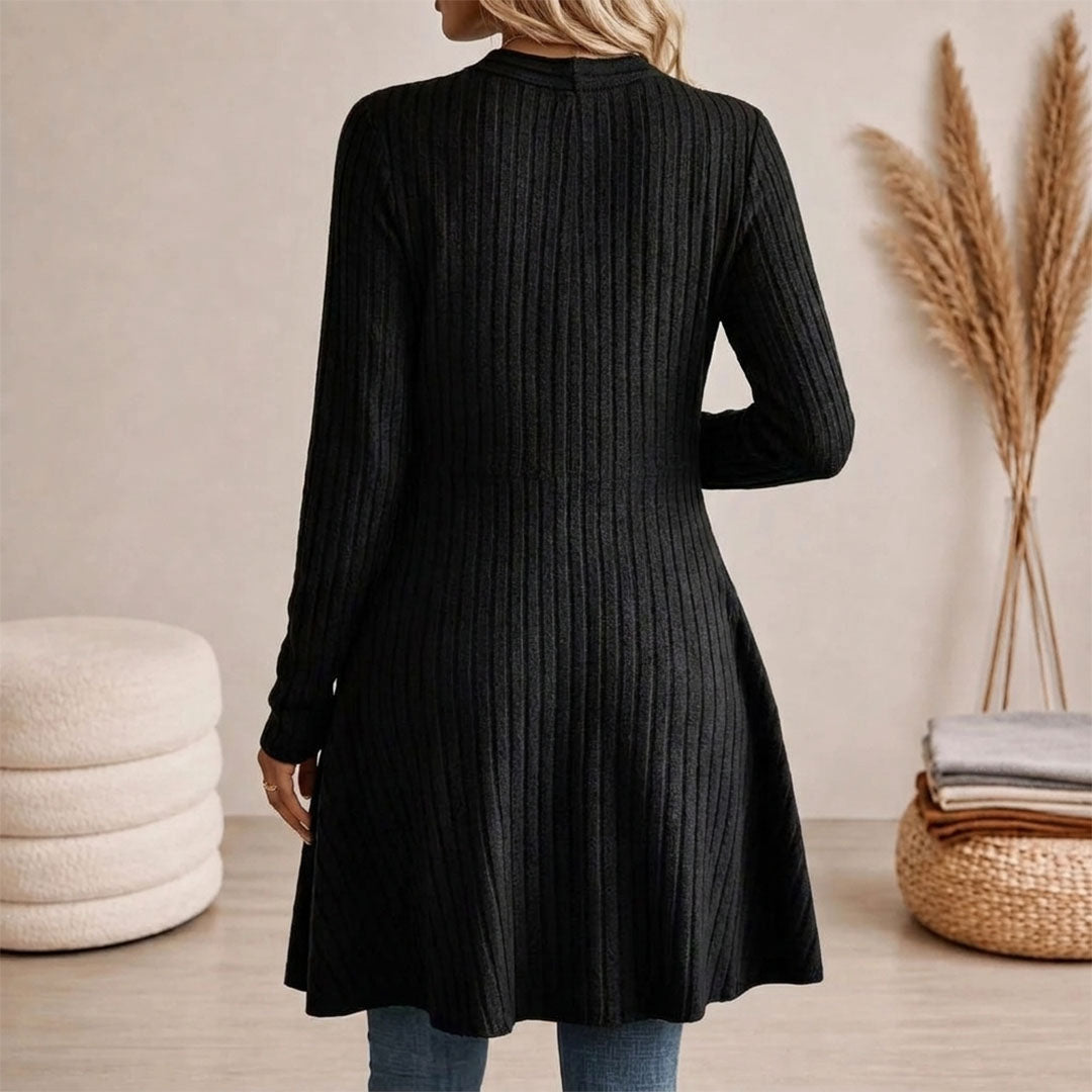 ELEANOR | RIBBED OPEN-FRONT CARDIGAN