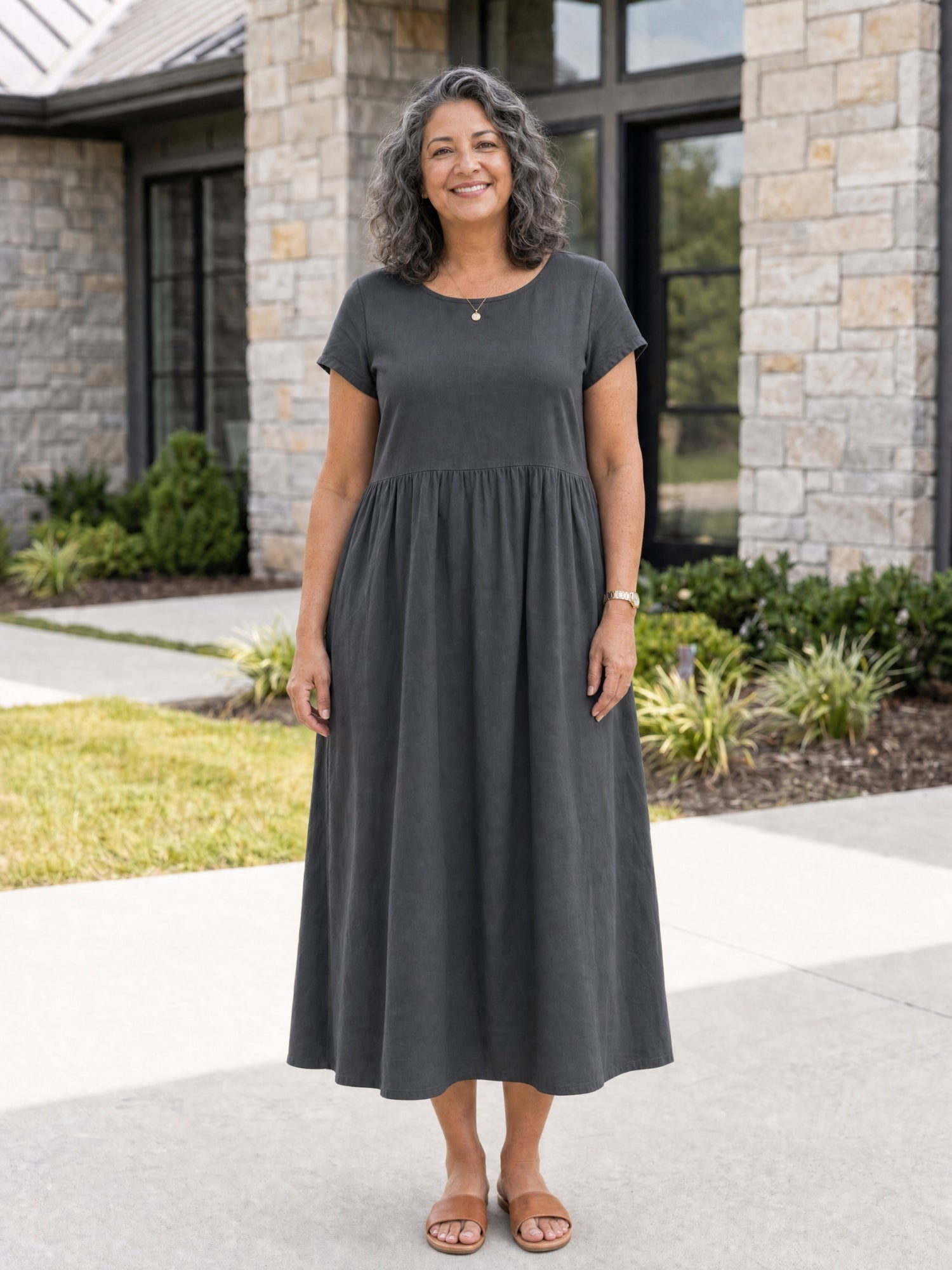 AOIFE | RELAXED MIDI DRESS WITH POCKETS