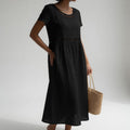 Livia | Embroidered linen midi dress