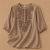 ALICE | EMBROIDERED PUFF-SLEEVE BLOUSE