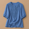 ALICE | EMBROIDERED PUFF-SLEEVE BLOUSE