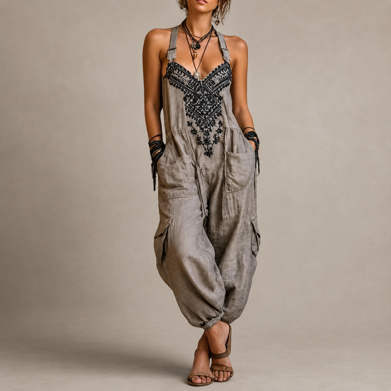 EABHA | BOHEMIAN EMBROIDERED JUMPSUIT