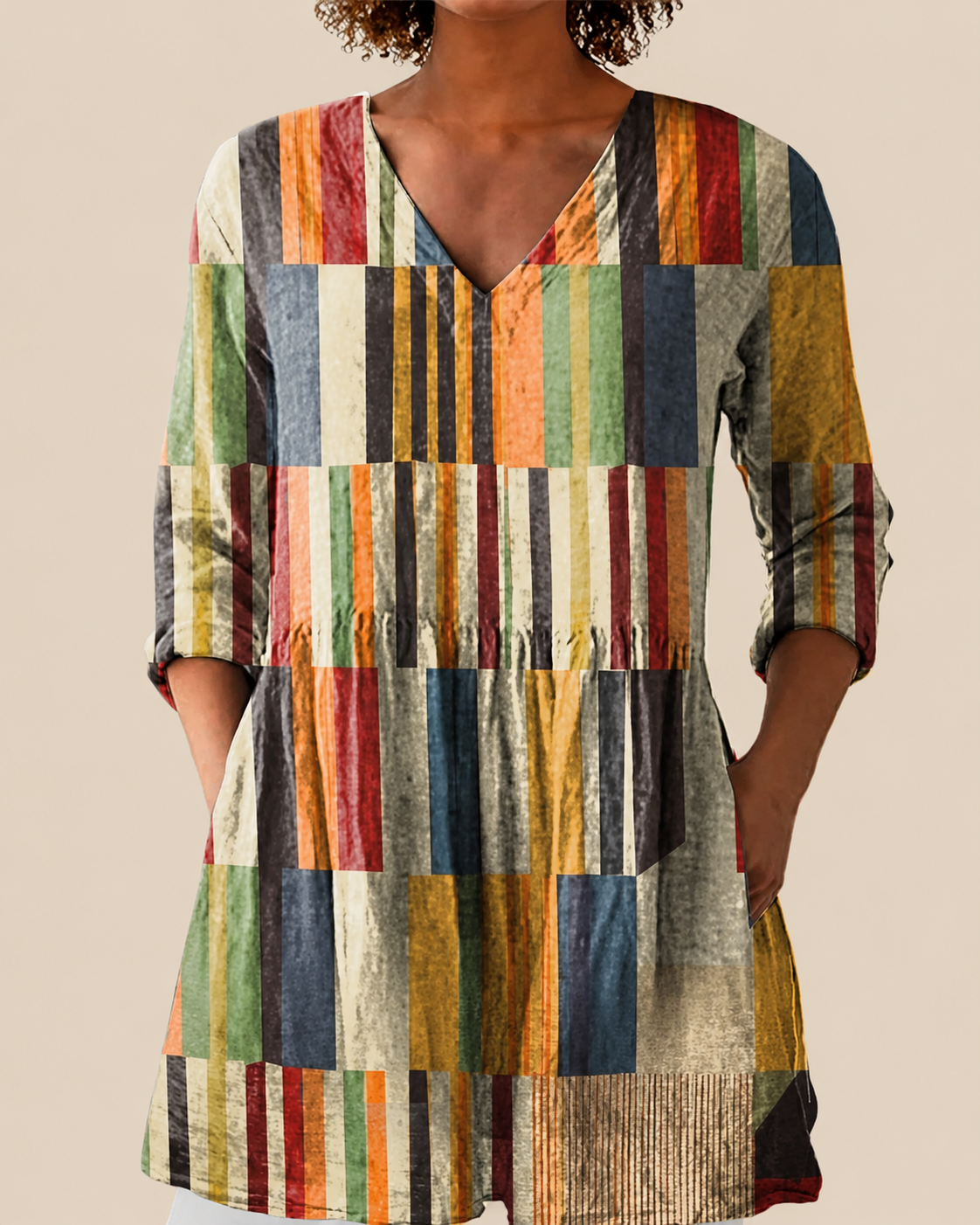 CIARA | PATTERNED LONGLINE BLOUSE