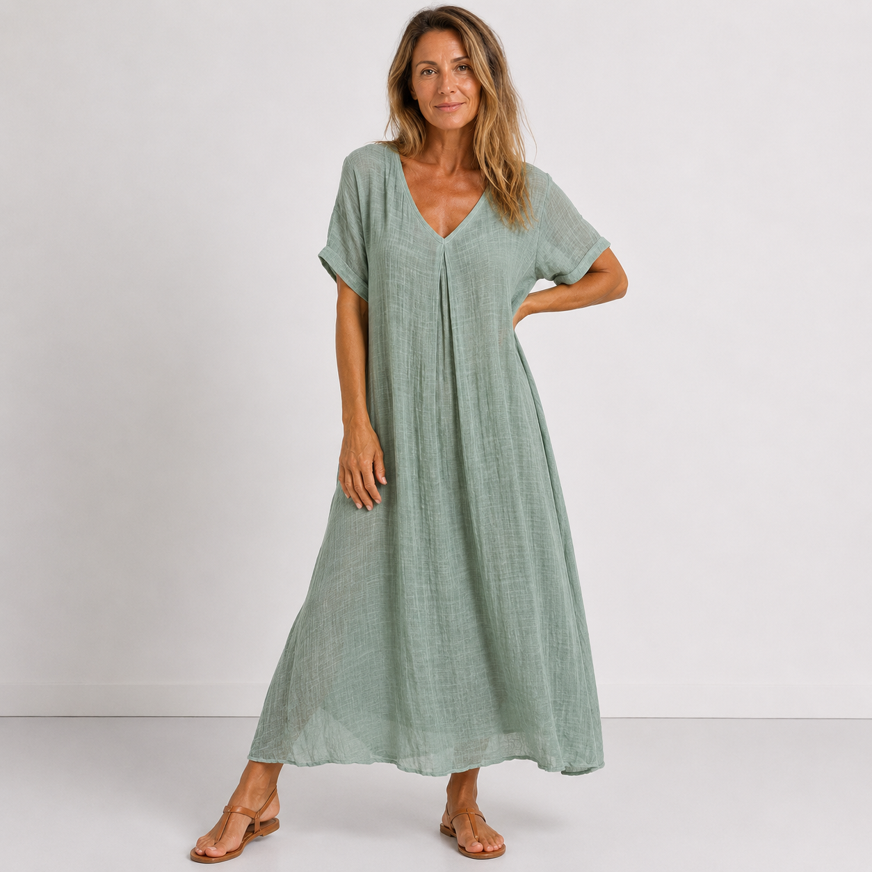Violette | Flowing V-Neck Maxi Dress