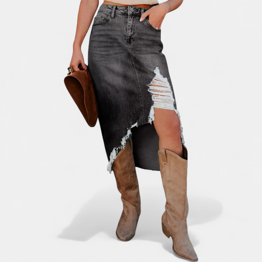 GEORGIA | HIGH-WAIST DENIM MAXI SKIRT
