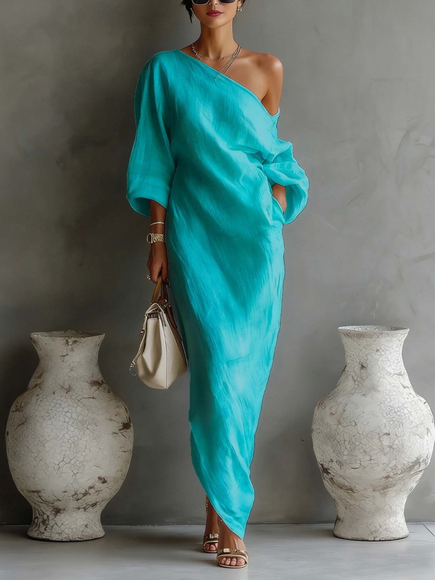 DEARBHLA | ONE-SHOULDER MAXI DRESS