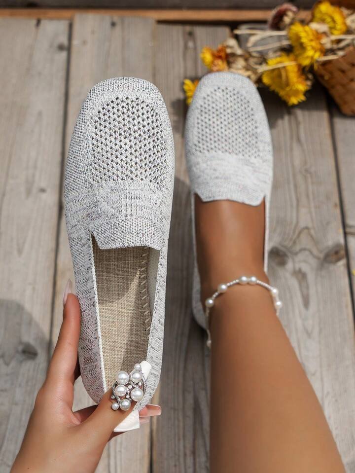Mary | Breathable Knit Slip-On Flats