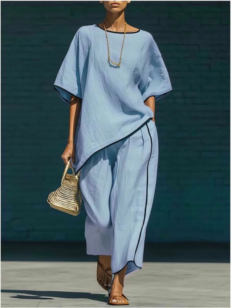 Anila | Linen Cropped Pant Set