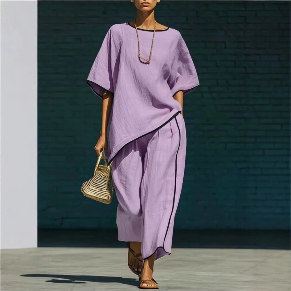 Anila | Linen Cropped Pant Set
