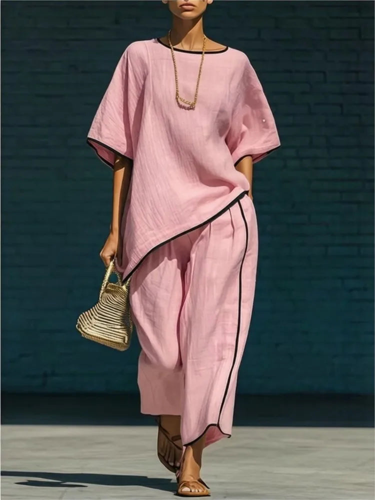 Anila | Linen Cropped Pant Set