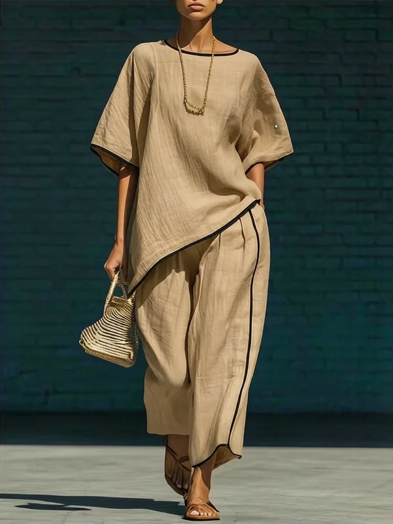 Anila | Linen Cropped Pant Set