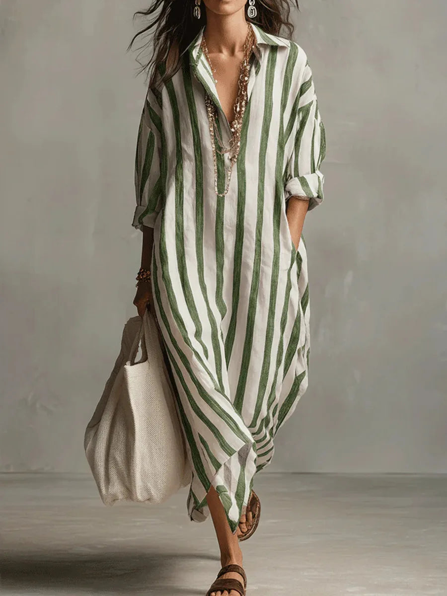 Amaris | Linen Long Shirt Dress